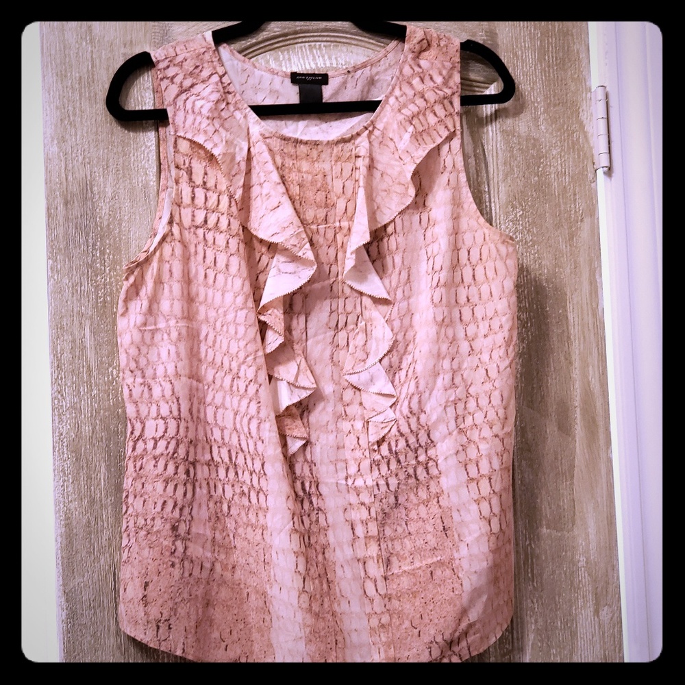 Ann Taylor Ruffled Sleeveless Blouse. Size M